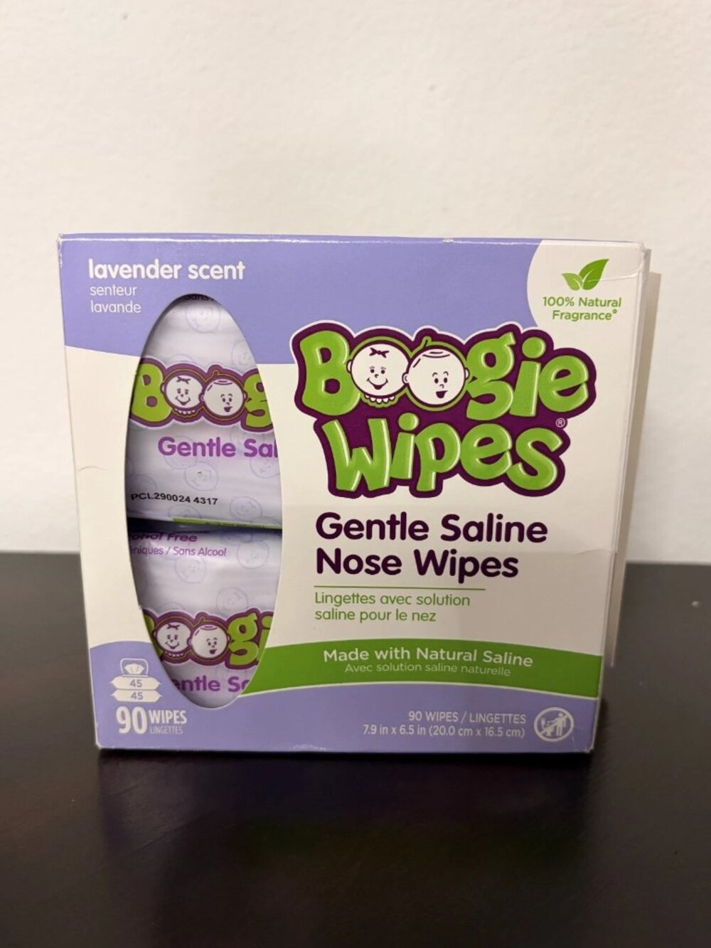 Boogie Wipes Gentle Saline Nose Wipes Lavender Scent 90 Wipes NEW